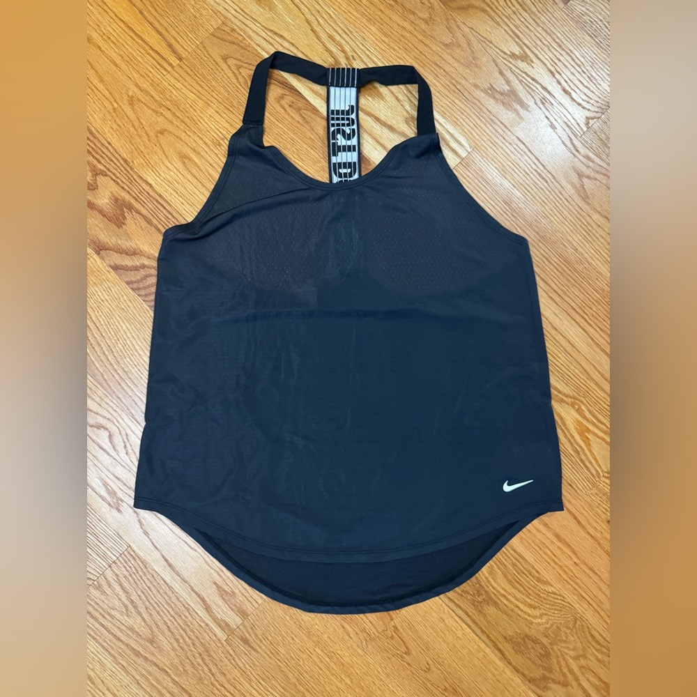 Nike Black Sleeveless Tank Top with Shirttail Hem